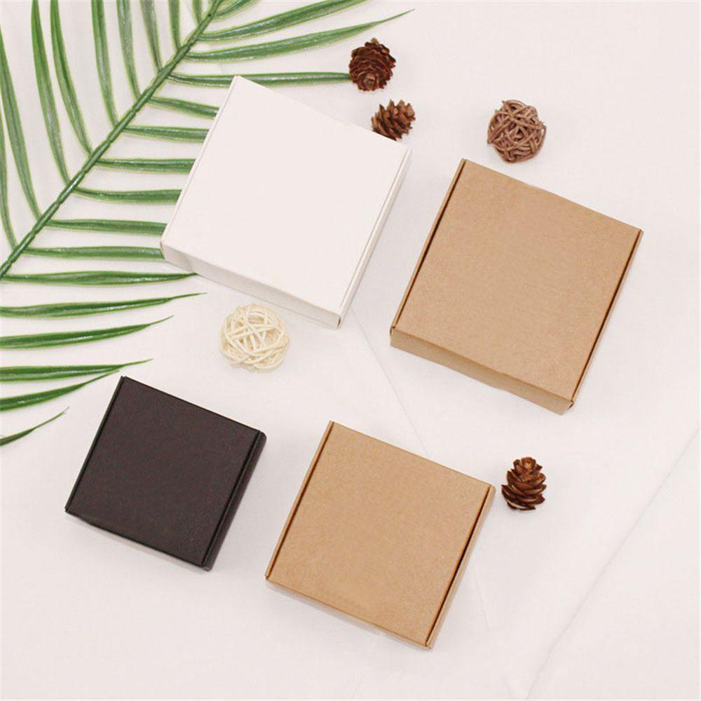 ZAIJIE 10pcs Party Supplies Cardboard Package Wedding Event Candy Storage Kraft Paper Box Small Jewelry Gift Craft Handmade Wrapping/Multicolor
