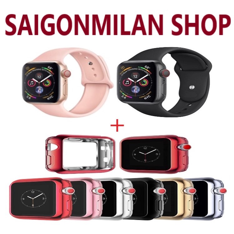 Ốp Dẻo Bảo Vệ Viền Cho Đồng Hồ Thông Minh Apple Watch VS Dây Cao Su Series 7/6/5/SE/4/3/2/1 Size 38-40-41-42-44-45mm