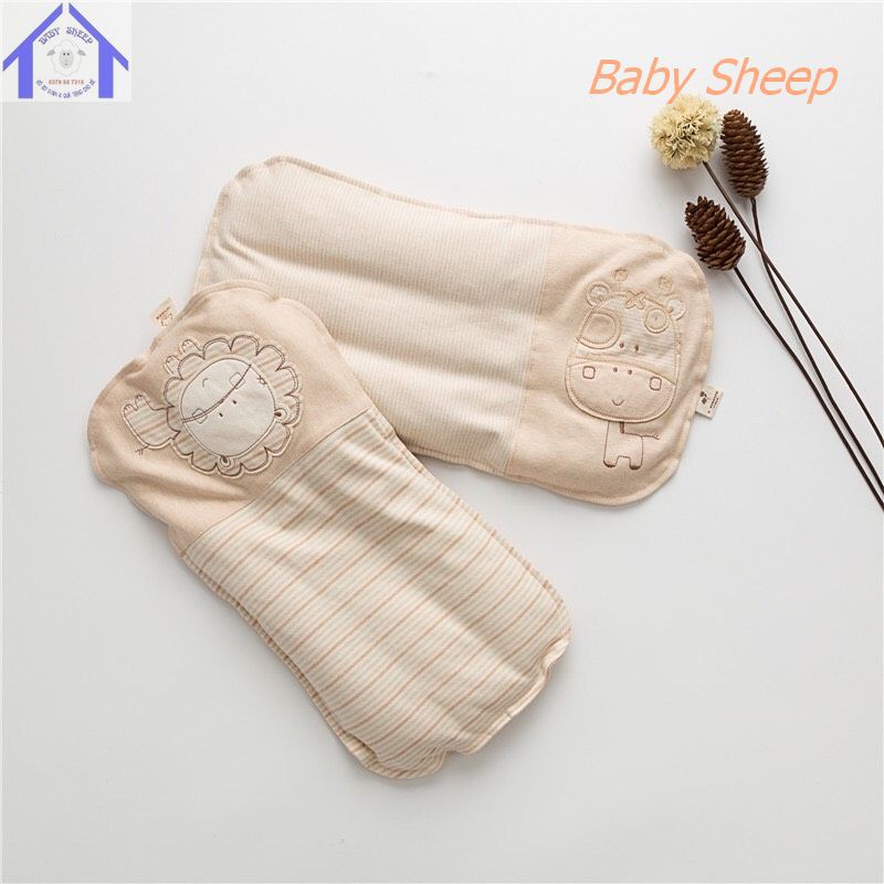 Gối cho bé bằng vỏ hạt kiều mạch giúp bé dễ ngủ vỏ gối 100% SỢI COTTON HỮU CƠ TỰ NHIÊN không chất tẩy nhuộm