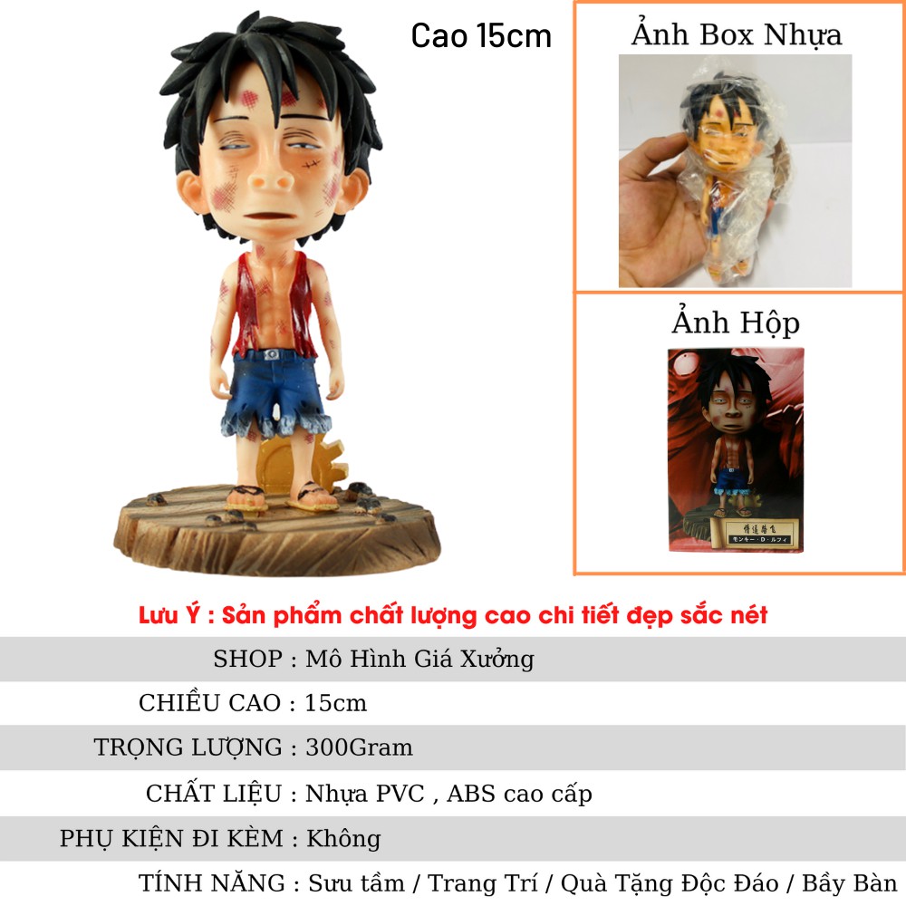 Mô hình One Piece Luffy bị đánh bầm dập siêu dễ thương cao 15cm , figure mô hình one piece , mô hình giá xưởng