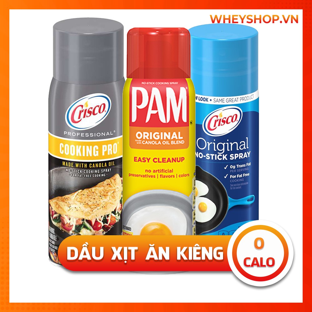 [ 575 - 1200 Lần Sử Dụng ] Dầu Xịt Ăn Kiêng 0 Calories Crisco và PAM - Hỗ Trợ Giảm Cân Giảm Mỡ