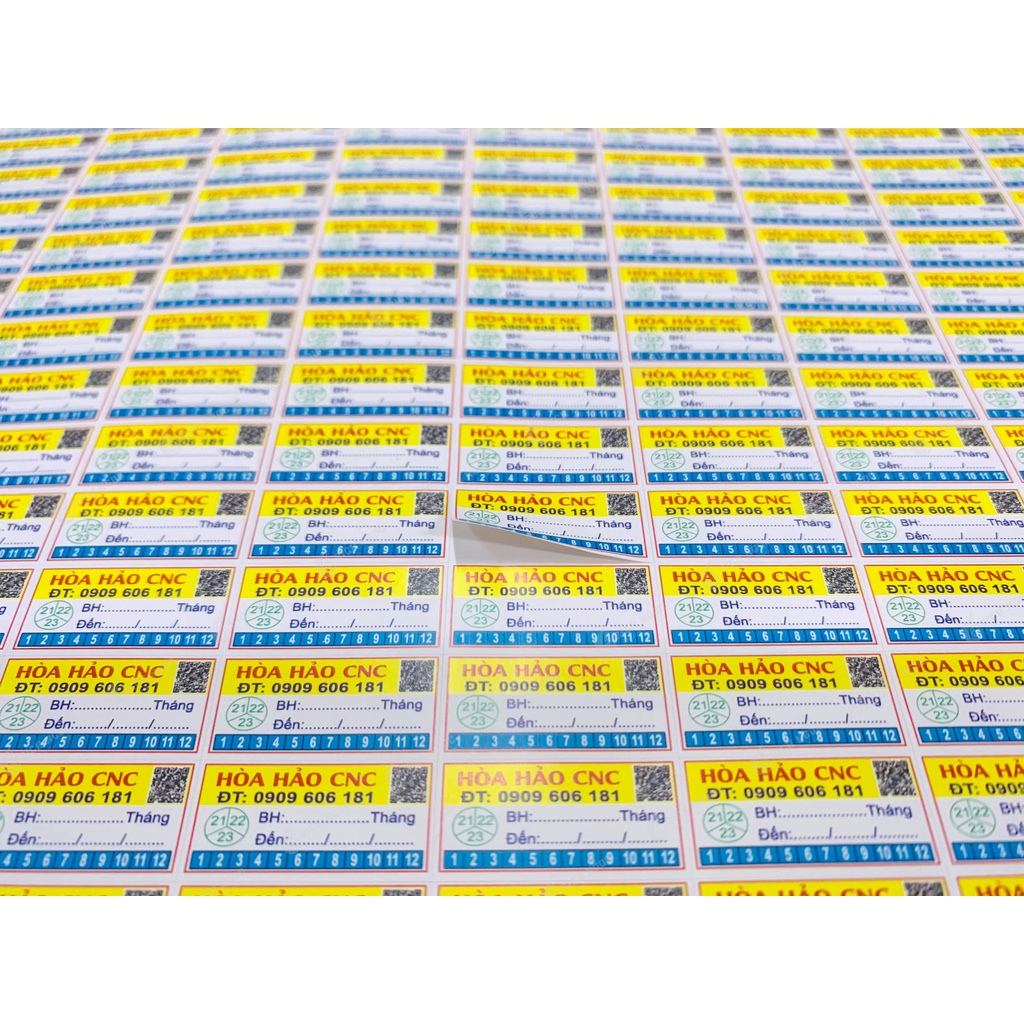 In tem bảo hành, tem vỡ dai, vỡ giòn, tem niêm phong theo yêu cầu