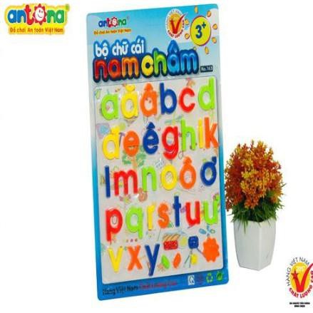 Bộ 3 Vỉ Học Chữ Cái Thường Chữ In Hoa Và Chữ Số Gắn Nam Châm Hàng Việt Nam