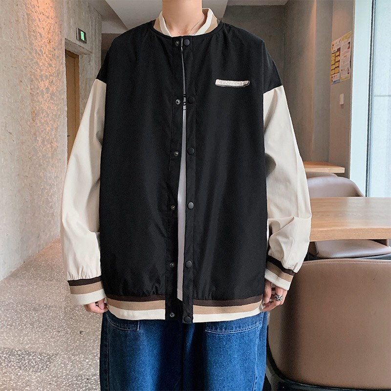 Áo khoác bomber Nam Nữ kaki tay phối da Unisex phong cách cá tinh Hàn Quốc TMH006