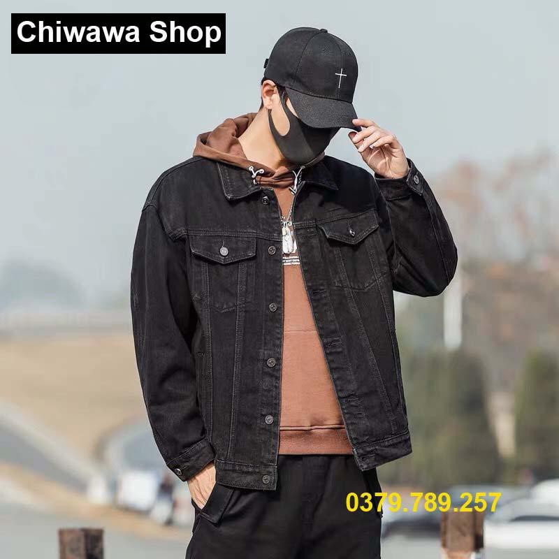 Áo khoác jean nam nữ đen trơn form rộng Hàn Quốc mẫu mới hàng loại 1 bao đẹp size M-L-XL CHI27