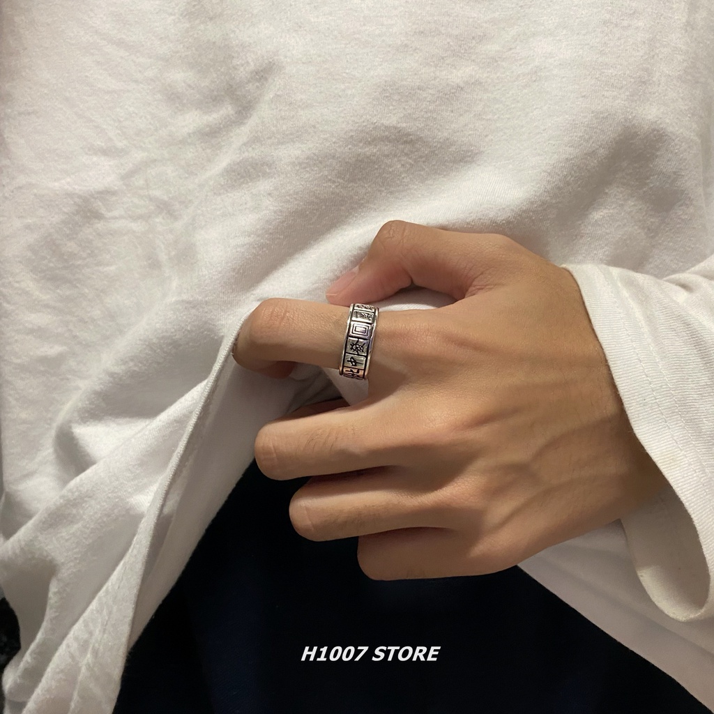 Nhẫn Đeo Tay Mạt Chược Thiết Kế Mới Cao Cấp Thời Trang Theo Phong Cách hip hop Cho Nam
