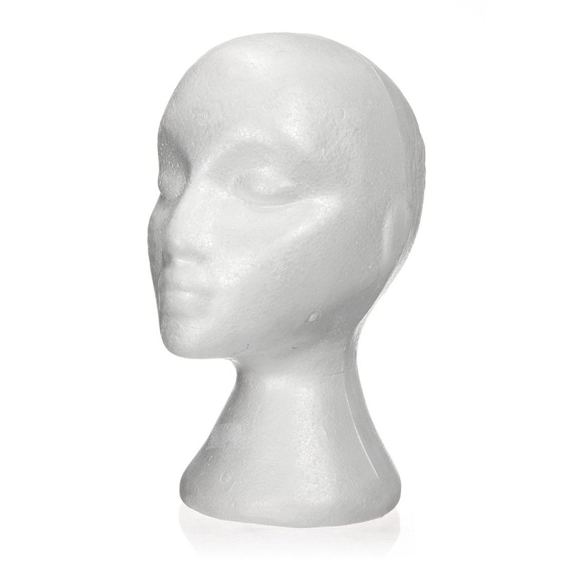 Mô hình đầu ma-nơ-canh nữ giới bằng mút xốp chất lượng cao 27.5 x 52 cm