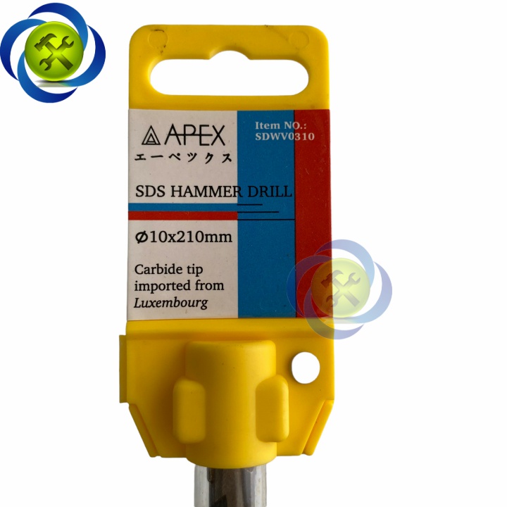 Mũi khoan bê tông 10mm APEX SDWV0310 10 x 210mm loại đầu gài