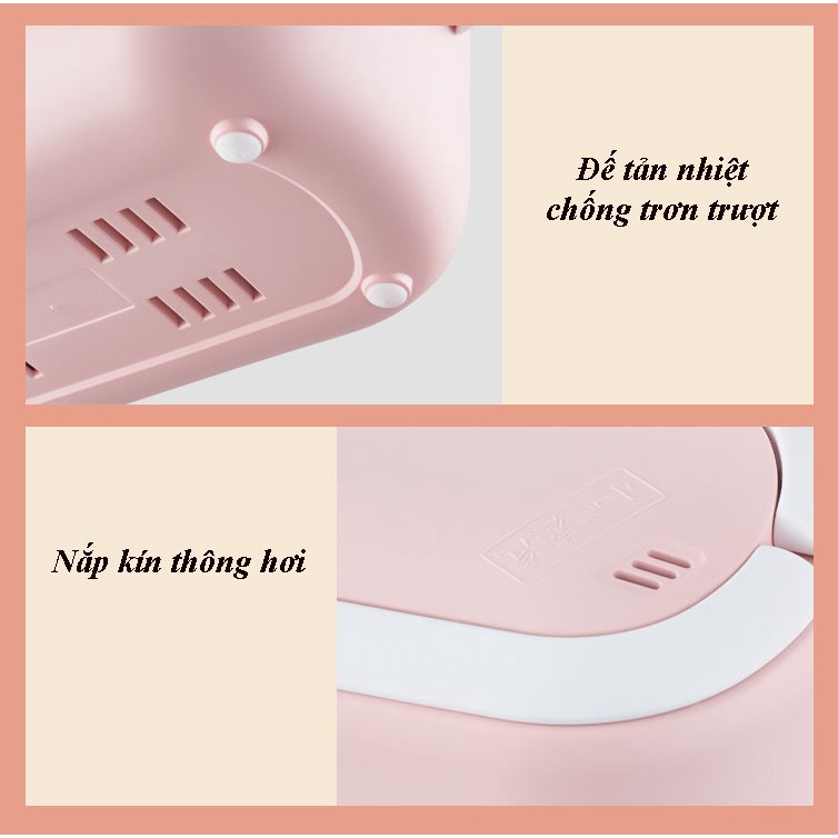 Hộp Cơm Cắm Điện Văn Phòng Lõi Sứ Công Suất 250W - Hộp Hâm Nóng Cơm Trưa Bằng Hơi Nước - BH 6 Tháng