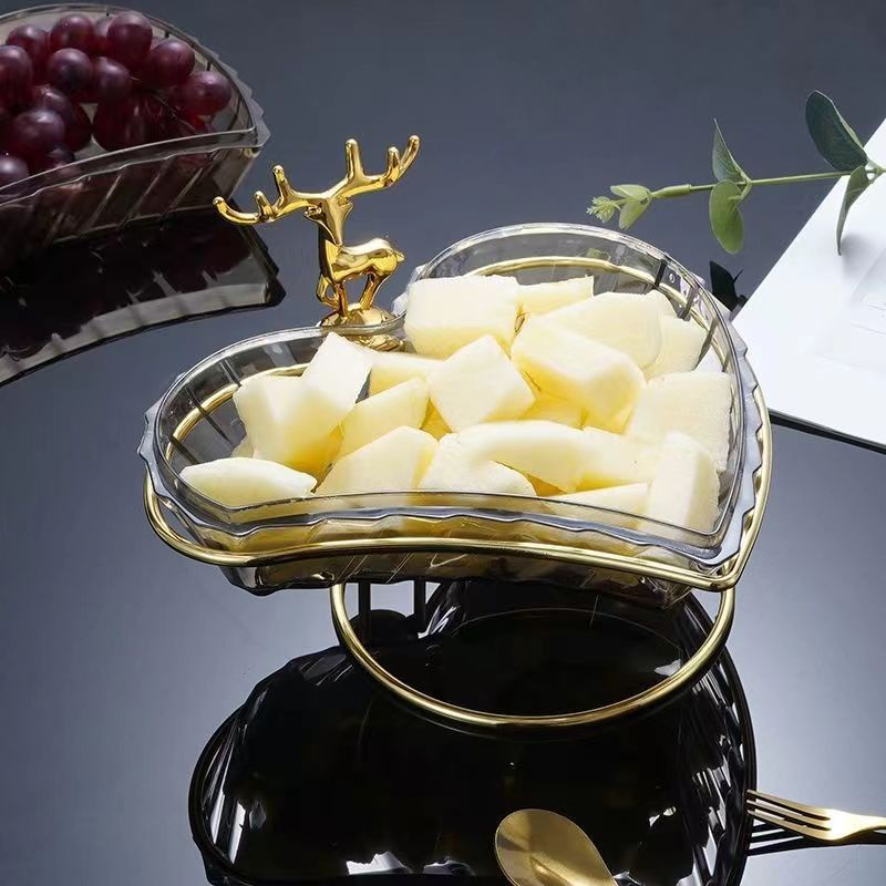 Đĩa Đựng Trái Cây/ Bánh Kẹo Bằng Nhựa Khung Sắt Nghệ Thuật Thời Trang Cao Cấp Có Thể Tháo Rời Phong Cách Mới Sang Trọng Sáng Tạo Cho Phòng Khách/Quán Cà Phê