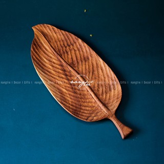 Đĩa gỗ hình lá/ Đĩa gỗ decor