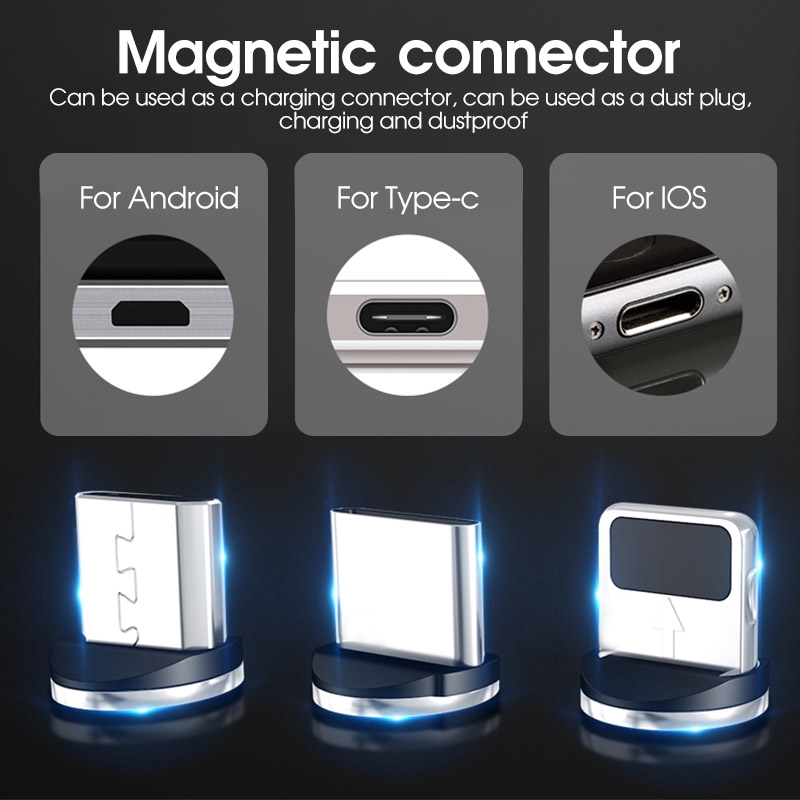 Cáp sạc điện thoại đầu nam châm micro usb Type C chuẩn usb dùng cho điện thoại iPhone/Samsung