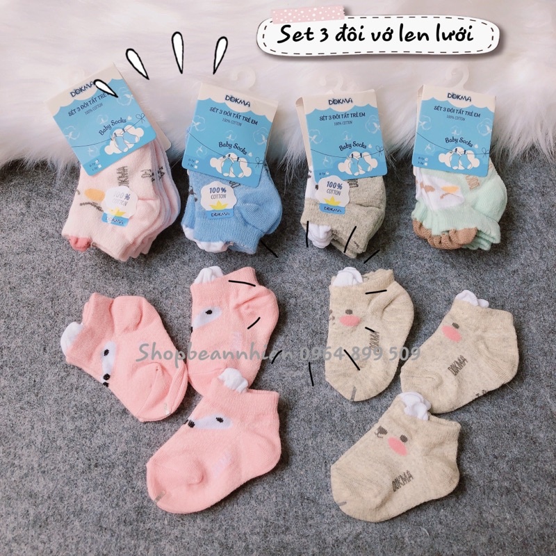 Set 3 đôi vớ cho bé sơ sinh 0-3m-Tất chân cho bé