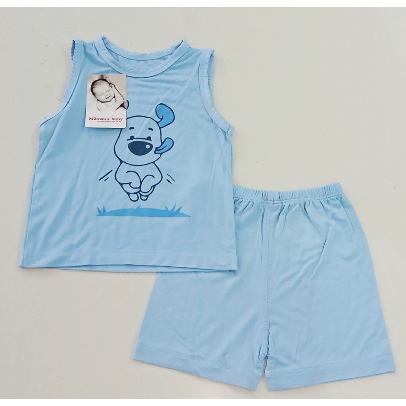 Bộ ba lỗ chất pettit hãng Mommababy siêu mềm mịn cho bé(6m-24m)