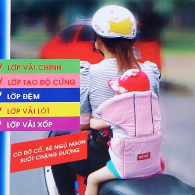 ĐAI XE MÁY ROYAL LOẠI CÓ ĐỠ CỔ AN TOÀN CHO BÉ