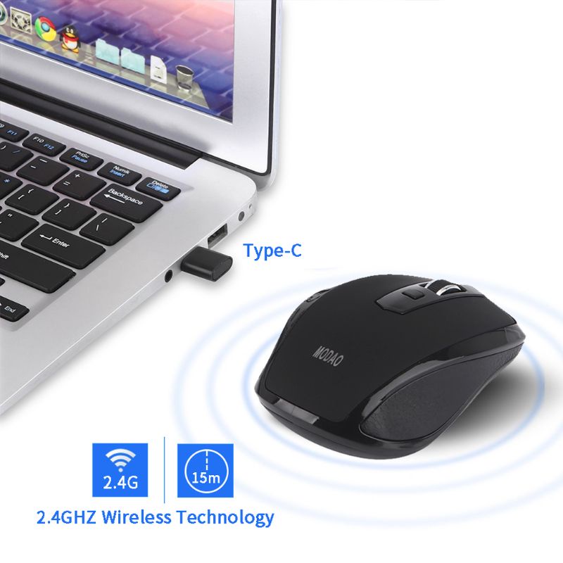 Chuột Không Dây Chơi Game 2.4G 6 Nút Với 3 Chế Độ Điều Chỉnh DPI