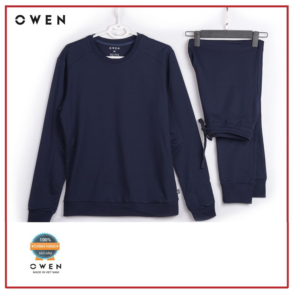 𝐑ẻ Sale SALE (Chính Hãng) Sale 10.10 . OWEN - BỘ NỈ NAM OWEN MÀU XANH NAVY 81248 Cực Đẹp . Đẹp . New * ' . .