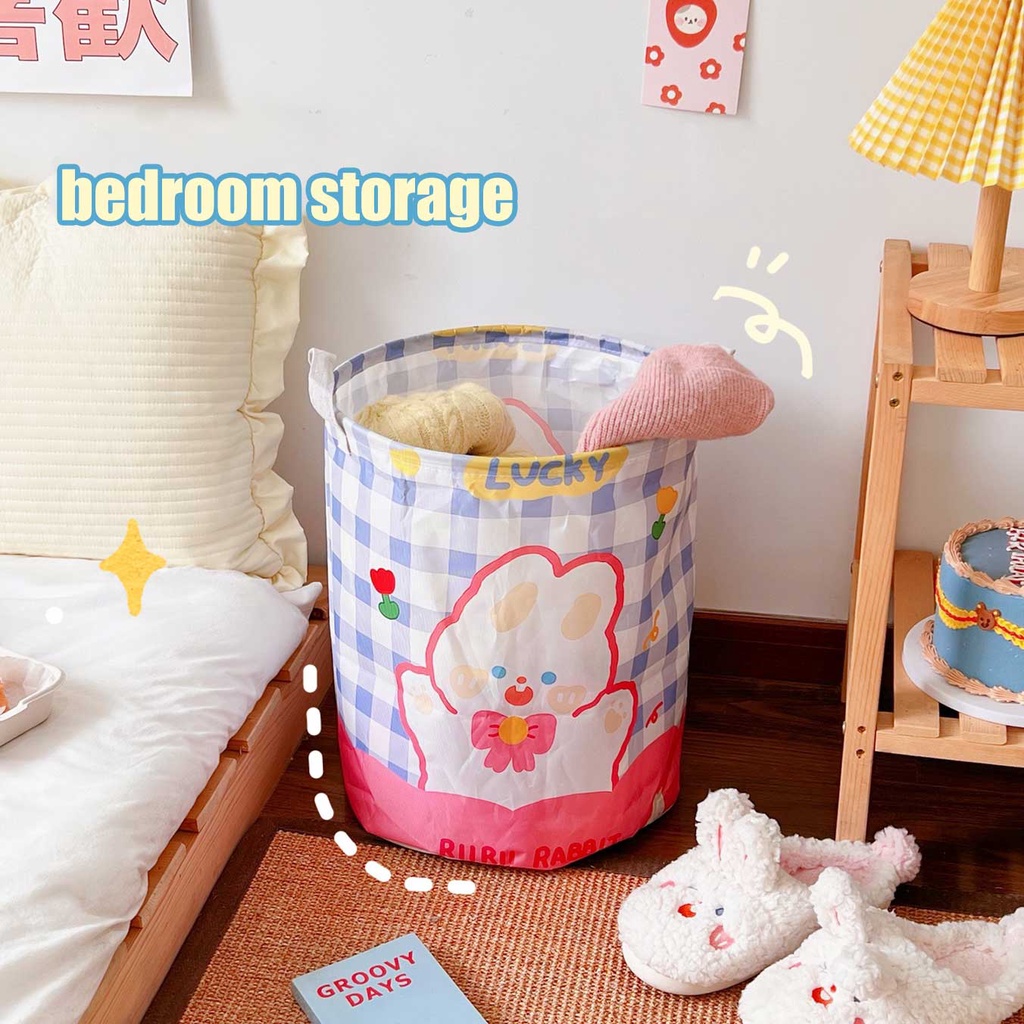 Giỏ Đựng Đồ Bằng Vải Bố Cỡ Lớn Dễ Thương Có Thể Gấp Gọn