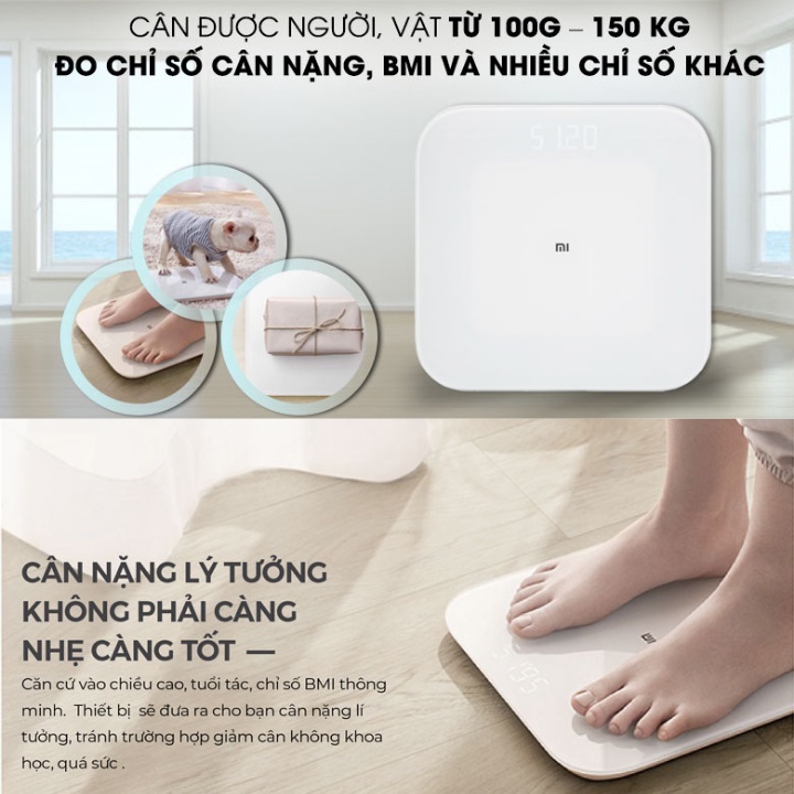 Cân Xiaomi , Cân Điện Tử Thông Minh Bluetooth Xiaomi Smart Scale Gen 2 - Kết nối thông minh - BH 2 Năm