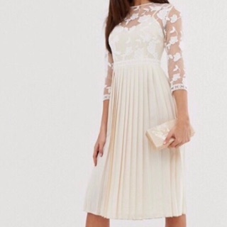 Đầm midi voan ren topshop