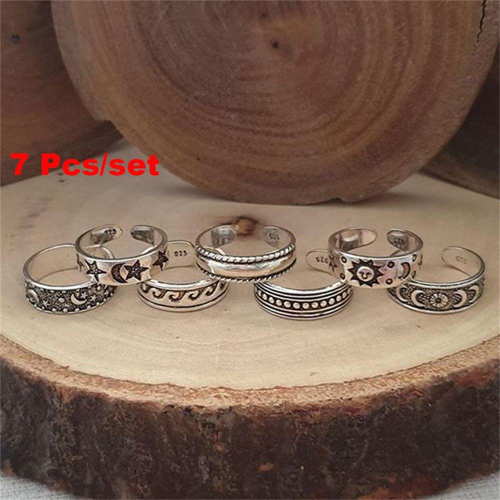 ROSE Set 7 Nhẫn Đeo Chân Phong Cách Bohemia