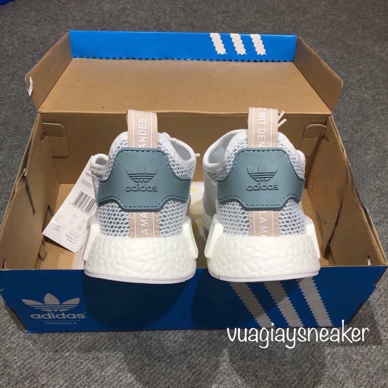 (VIDEO CẬN CẢNH) GIÀY THỂ THAO SNEAKER NMD TRẮNG GÓT XANH
