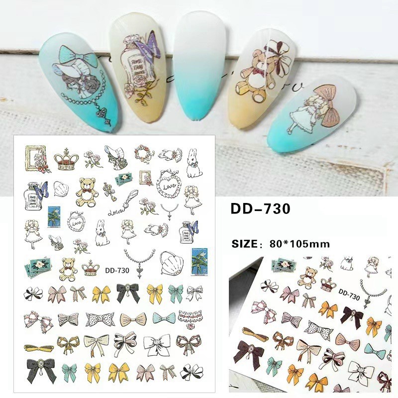 Sticker dán móng mẫu bướm gấu hottrend