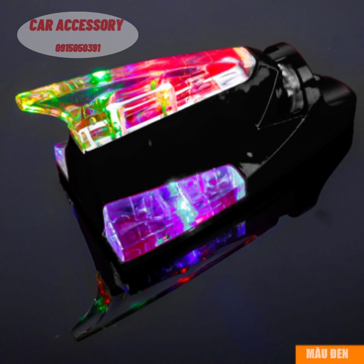 Ăng ten ô tô vây cá mập có đèn LED chạy năng lượng gió trang trí nhiều màu