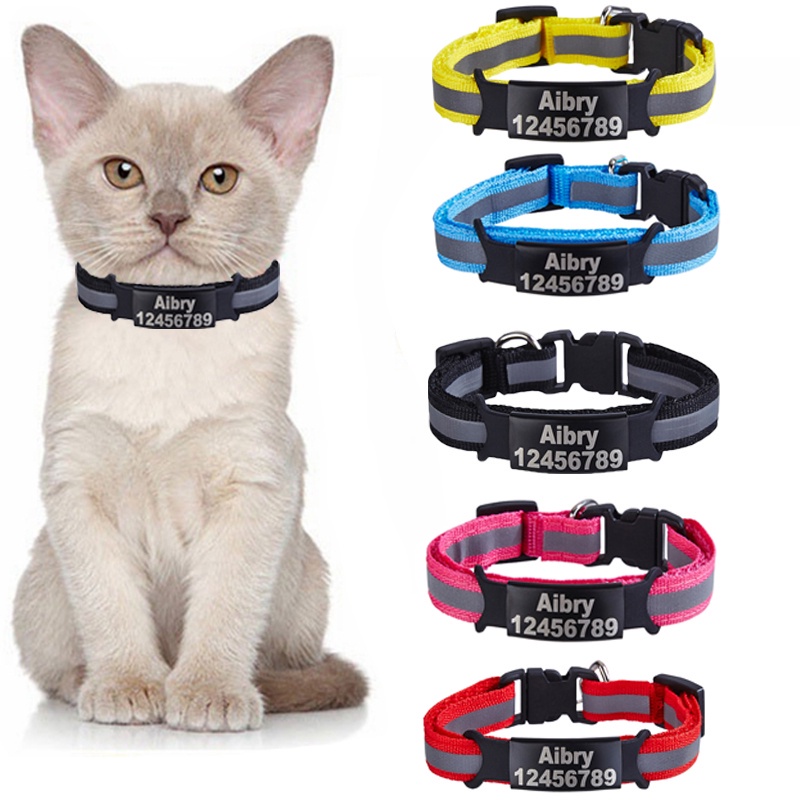 Vòng Cổ Nylon Tùy Chỉnh Gắn Chuông Hình Mèo Cá Tính An Toàn Cho Mèo Cưng