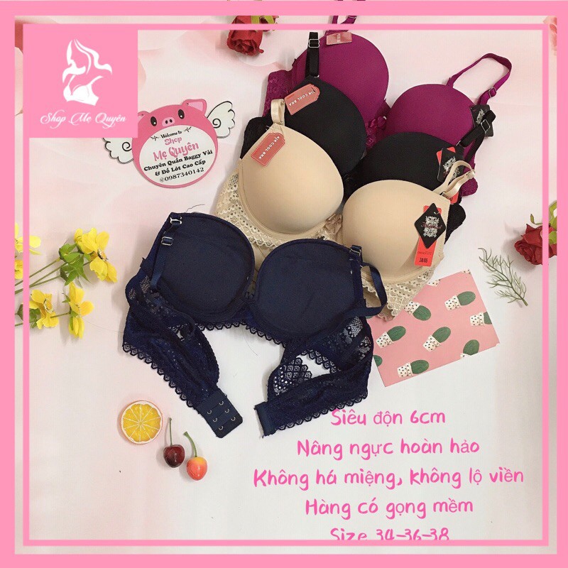 Áo ngực siêu độn 6cm phối dây ren sexy- hàng Thái cao cấp