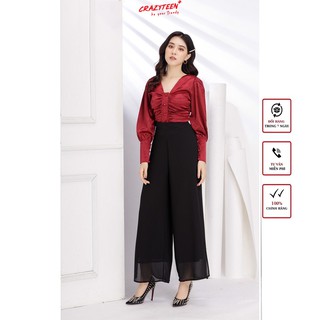 Aó kiểu nữ tay bồng CRAZYTEEN form croptop sang trọng (LC0236)