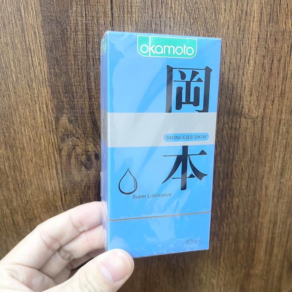 [ CHÍNH HÃNG ] - Bao Cao Su Okamoto Skinless Skin Super Lubricated,  siêu mỏng, dẻo dai, Siêu Bôi Trơn - Hộp 10 Cái