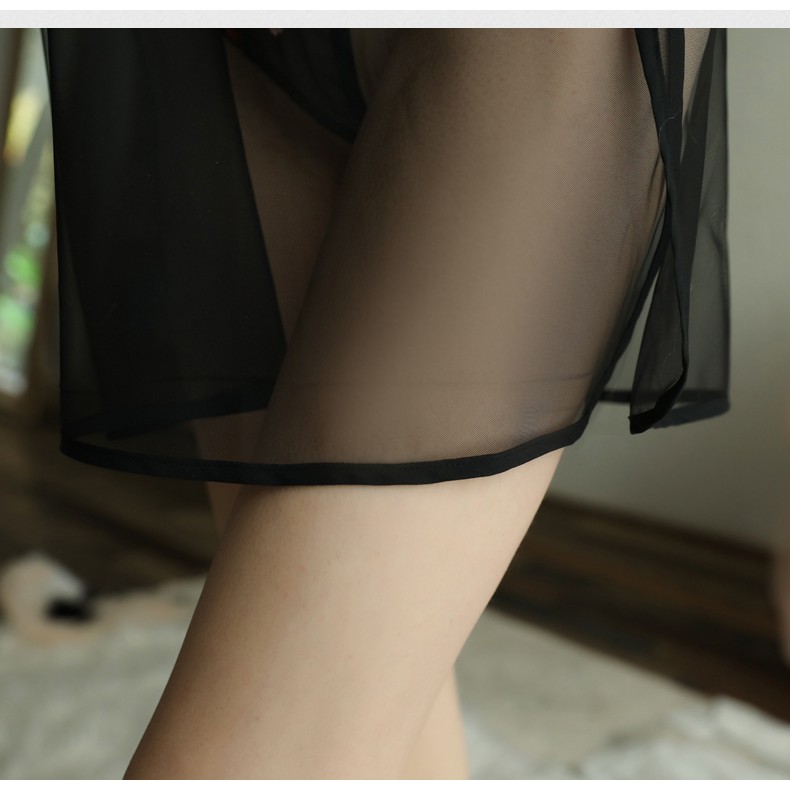 Váy Ngủ Hai Dây Sexy Đồ Ngủ Cosplay Mùa Hè Nóng Bỏng Xuyên Thấu Quyến Rũ Thêu Hoa Quảng Châu Cao Cấp 💕 Che Tên 💕 Anna