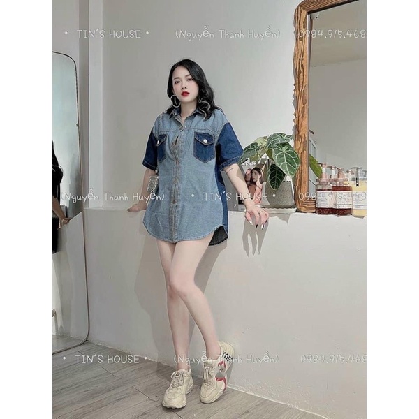 Áo Sơmi JeanDáng dài Phủ Mông Cực Xinh