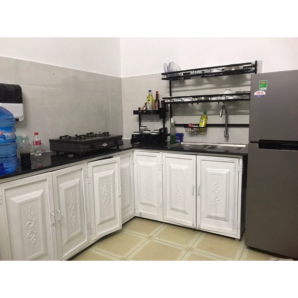 Kệ Chén Bát Đa Năng Thông Minh - Kệ Để Đồ Nhà Bếp Bát Đĩa Trên Bồn Rửa Sơn Đen Tĩnh Điện Cao Cấp