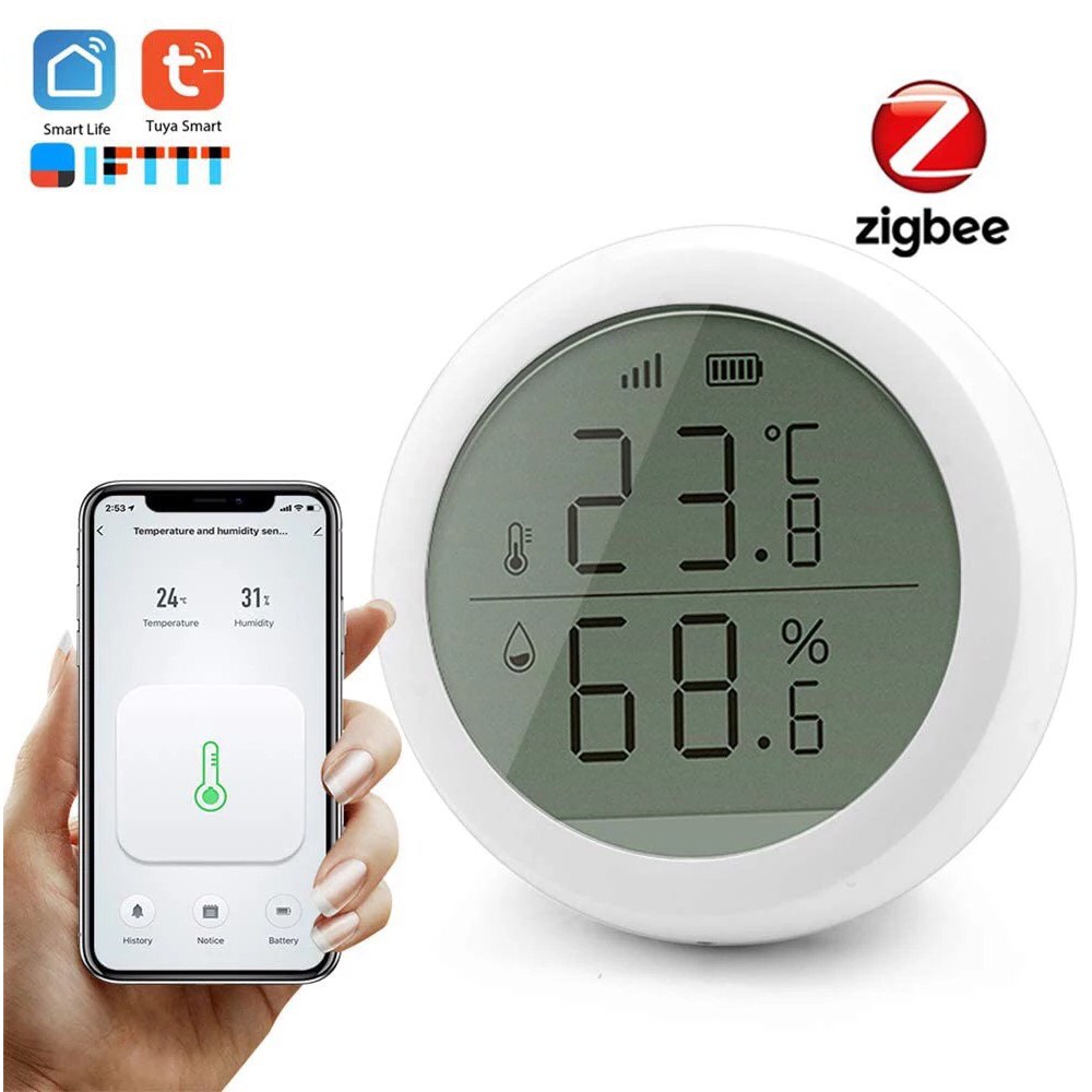 Cảm biến Nhiệt độ - Độ ẩm Zigbee Tuya