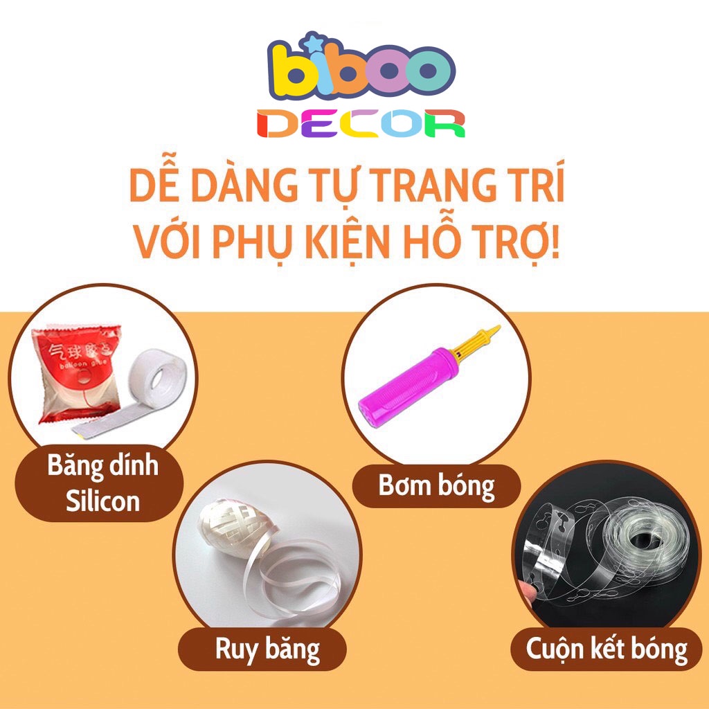 Combo set bóng bay trang trí sinh nhật, trang trí thôi nôi, trang trí đầy tháng bé trai bé gái - BiBoo Decor 5B