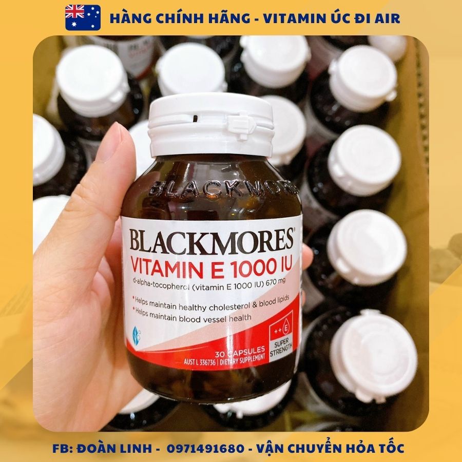 Vitamin E tự nhiên Blackmores Vitamin Natural E 1000IU, Hàng chuẩn úc đi air,  Vitamin E Úc