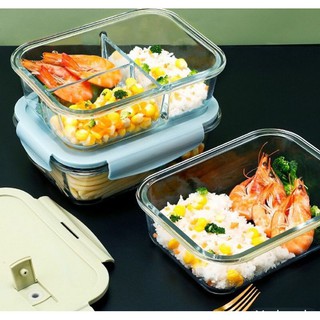 HỘP CƠM CHIA NGĂN THỦY TINH CAO CẤP ĐỒ DÙNG NHÀ BẾP GIÁ RẺ