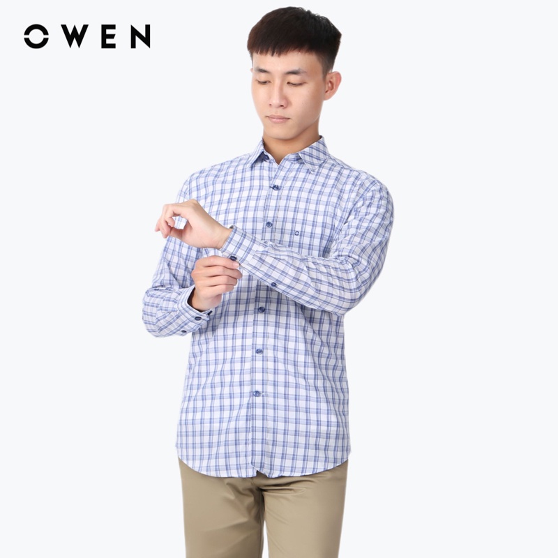 Áo sơ mi dài tay Nam Owen Bamboo Regular Fit Trắng - AR23768D