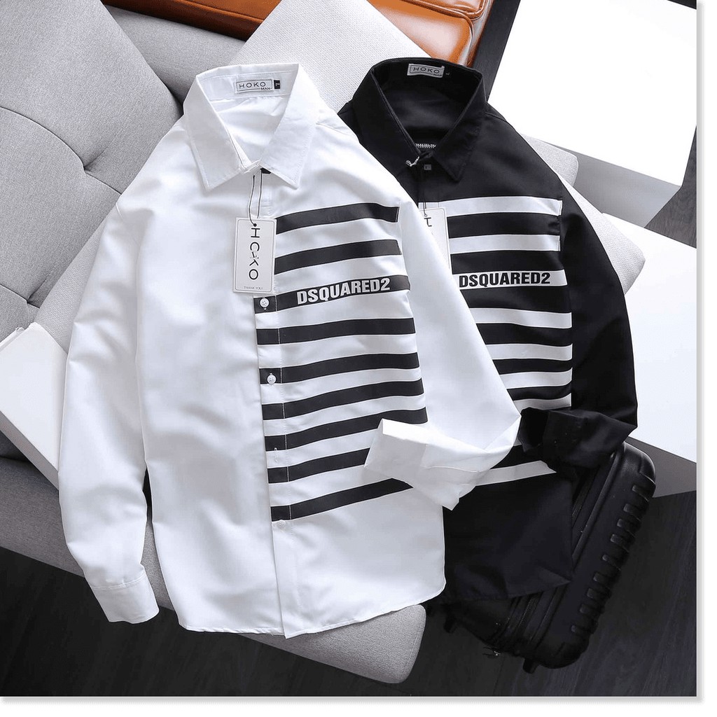 Áo sơ mi in thêu kẻ sọc ngang cực đẹp , hot , kiểu hàn quốc KHANH AN FASHION