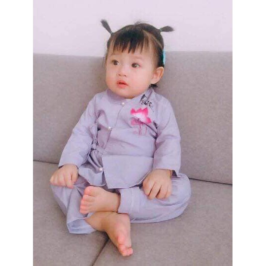 Bà lai nhật bé gái - Đồ lam đi chùa bé gái - Set lam Phật tử bé gái - Huỳnh Gia