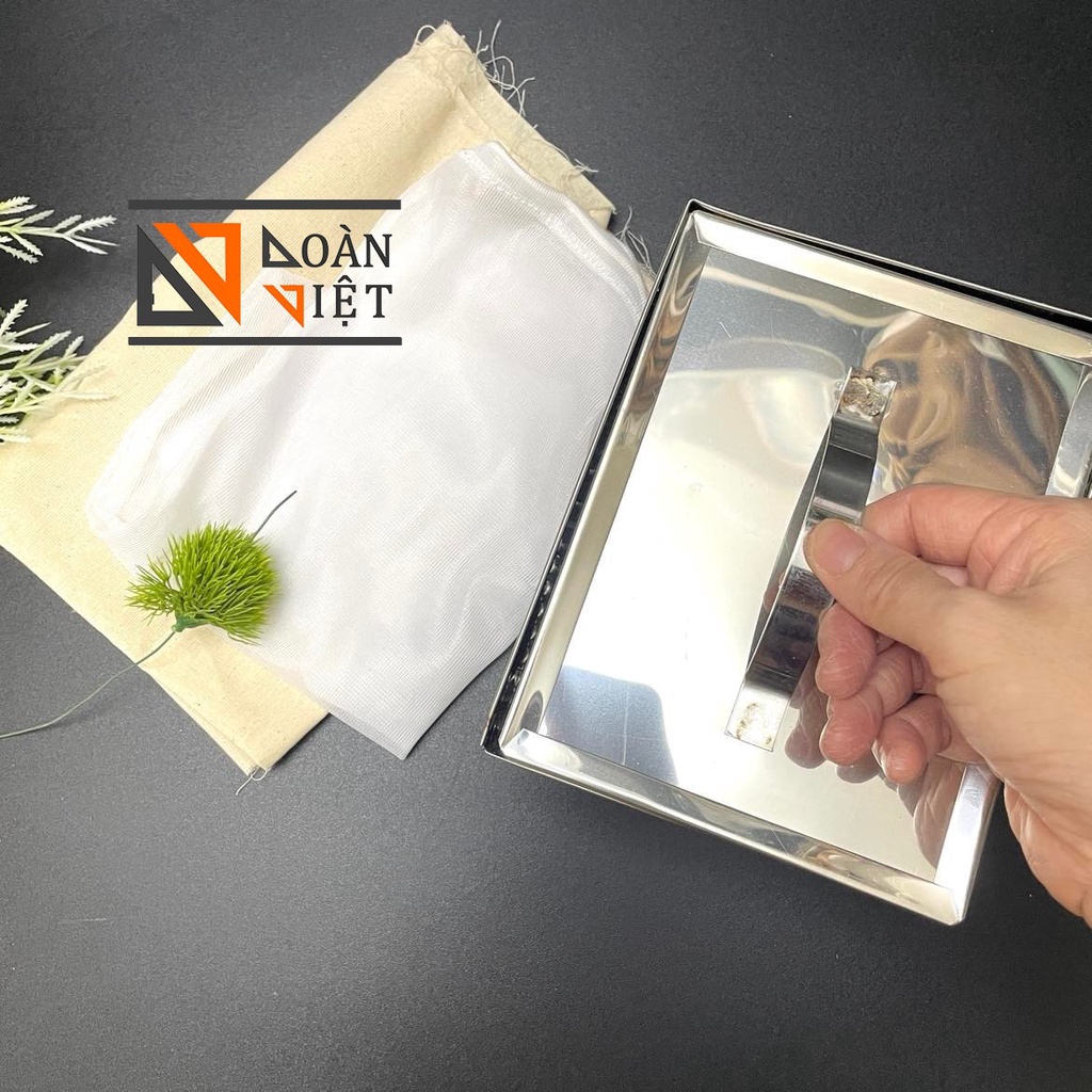 [+TẶNG] Khuôn làm ĐẬU PHỤ (đậu hủ, đậu khuôn) TÀU HỦ - Chất liệu INOX KHÔNG RỈ cao câp- SIZE LỚN