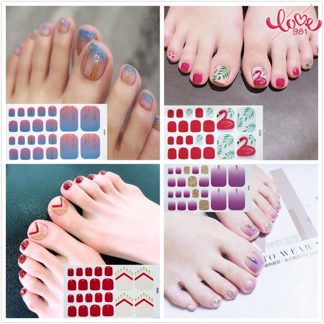 Miếng Dán Trang Trí Móng Chân Chống Thấm Nước Họa Tiết Hoạt Hình