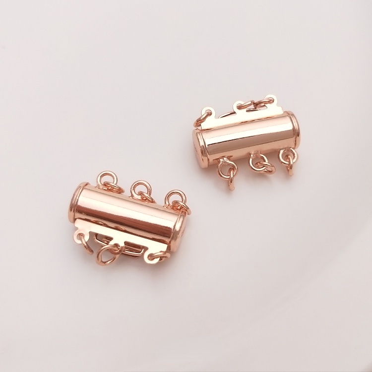 Khóa Ống Dài Mạ Vàng Hồng 18K Nhiều Khóa diy Làm Vòng Cổ