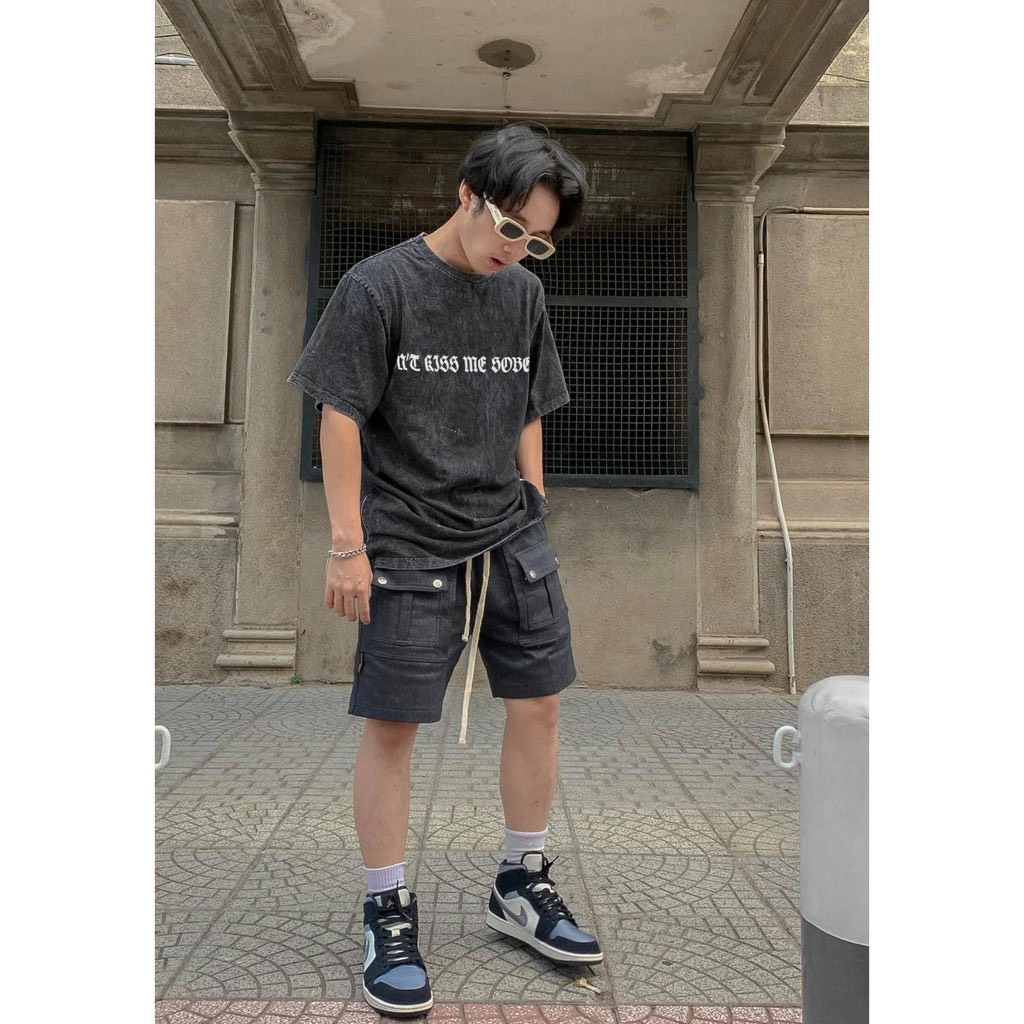 Áo thun loang màu DONT KISS ME tay lỡ phom rộng unisex/ Áo phông nam nữ in chữ mặc đôi, mặc nhóm cool ngầu_veestore