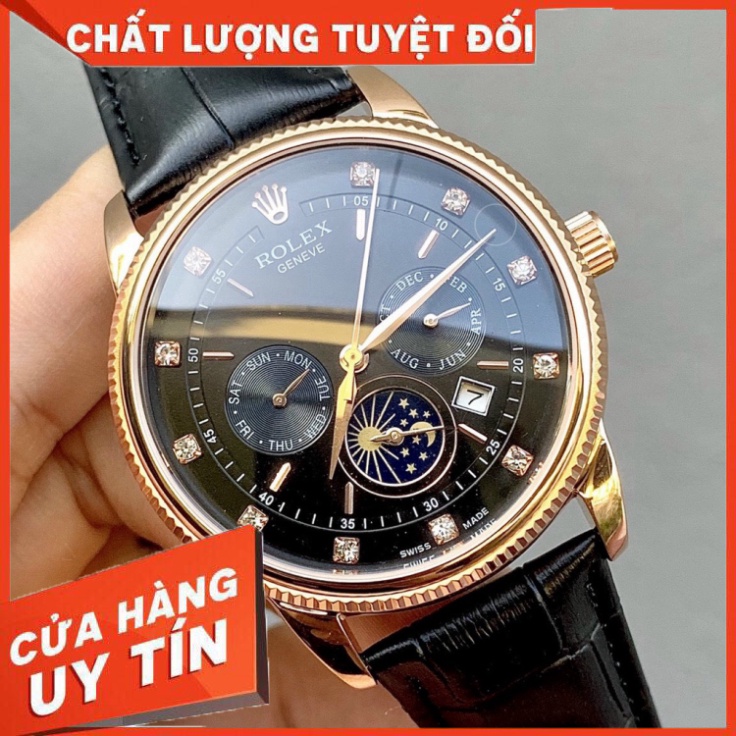Đồng Hồ Nam RoLex 6 kim RA55 Case 42mm Cạnh Băm Máy cơ Automatic Nhật