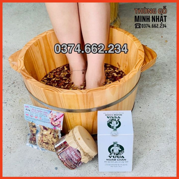 Chậu gỗ ngâm chân massaga giá rẻ ⚡️ FREE SHIP⚡️ bồn ngâm chân gỗ giữ nhiệt