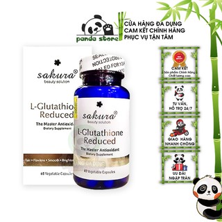 Viên uống trắng da chống lão hóa Sakura L-Glutathione Reduce giúp tăng sinh Collagen đẹp da giảm nám tàn nhang mờ thâm