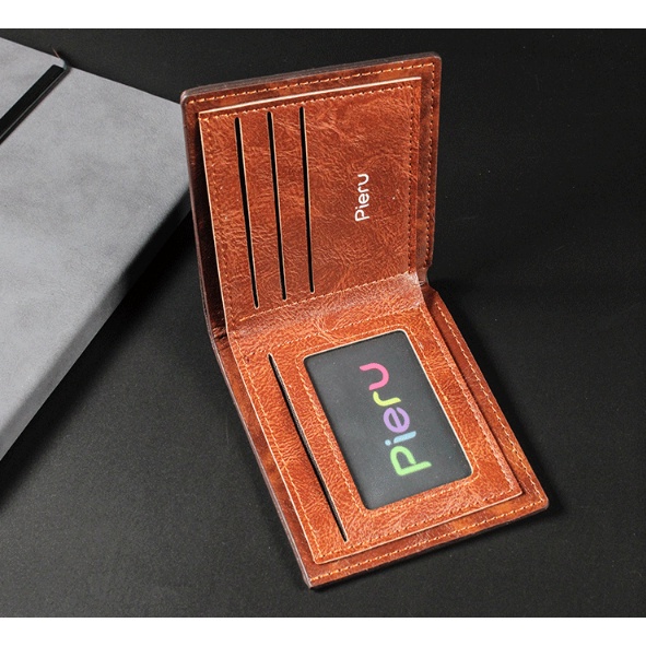 Ví Nam Da Cao Cấp Thương Hiệu Pieru,Bóp Da PU Xịn Nhiều Ngăn Đẳng Cấp Nam Tính Phong Cách Hàn Quốc